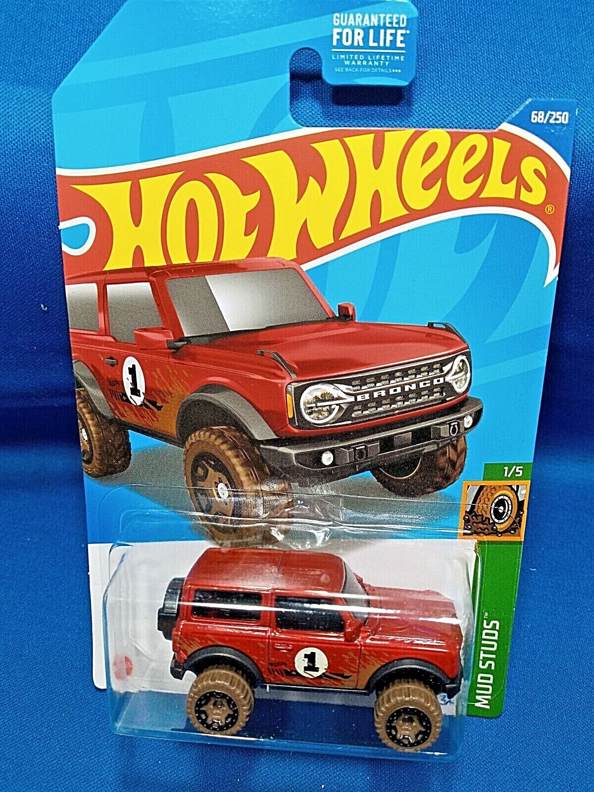 Hot Wheels ’21 Ford Bronco Red Diecast 1:64 Scale Mud Studs #1/5 Series Mattel