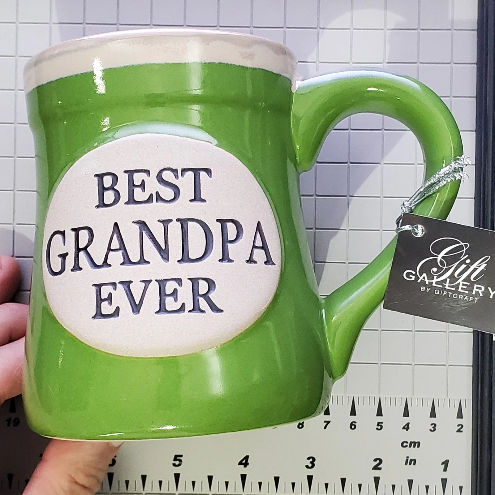 GiftCraft Best Grandpa Ever Mug Porcelain 18 Oz, Dishwasher, Microwave Safe