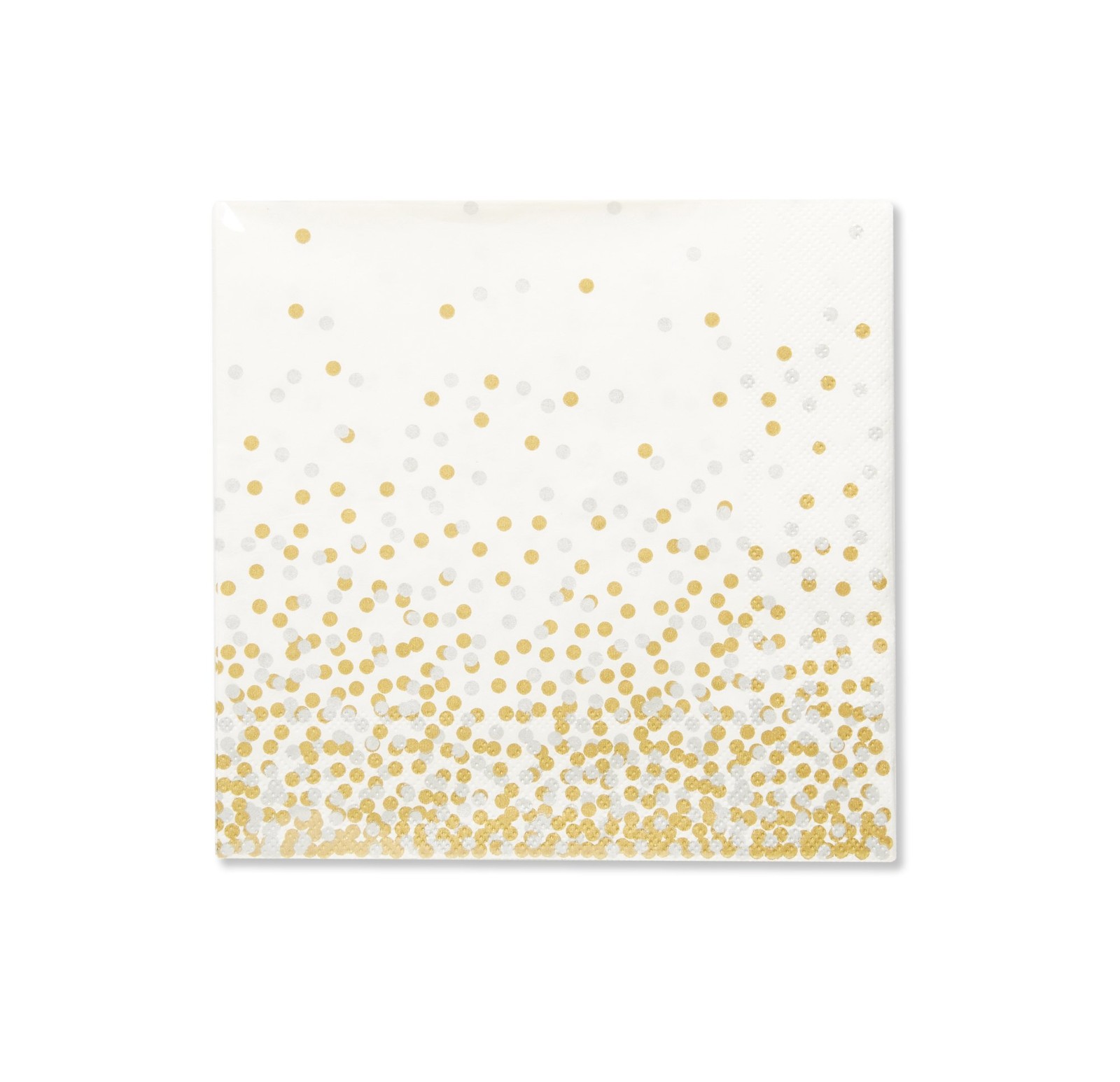 Pack of 20 Confetti Cocktail Size Paper Napkin Silver Gold 5″ x 5″