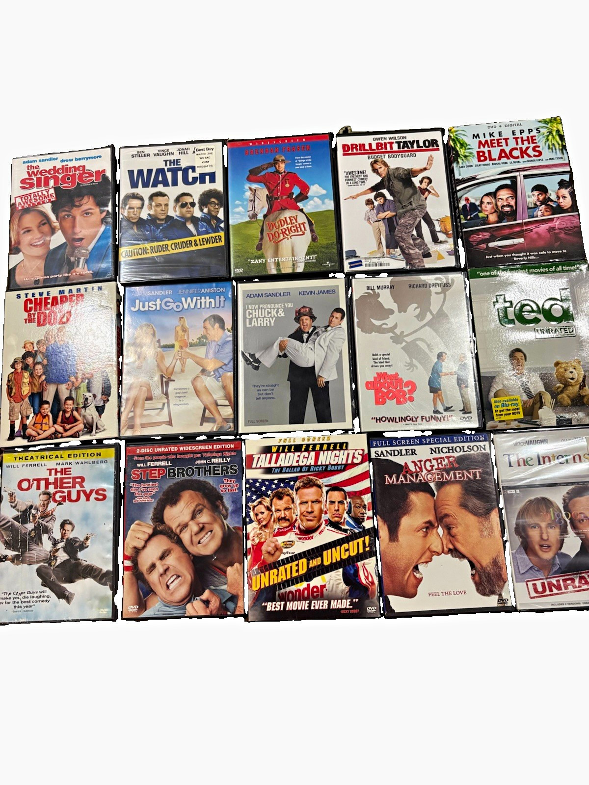Lot of 18 Comedy DVD Movies – Adam Sandler, Will Ferrell, Steve Martin