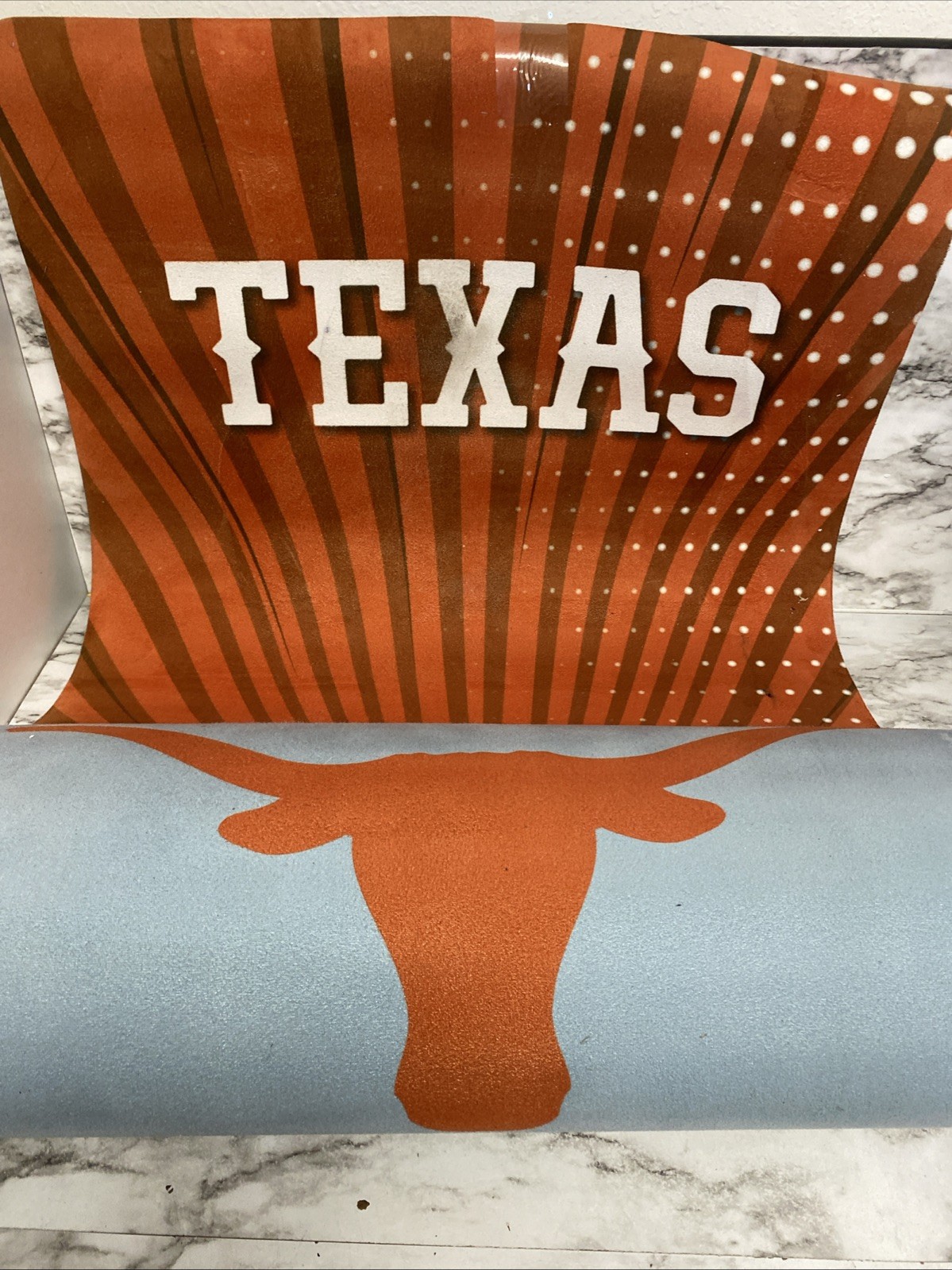 TEXAS LONGHORNS 6’ X 2’ Foam Rug Runner. New- SEE Photos For Spot Marks