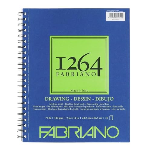 Fabriano 1264 Drawing Pad, 9 x 12, White