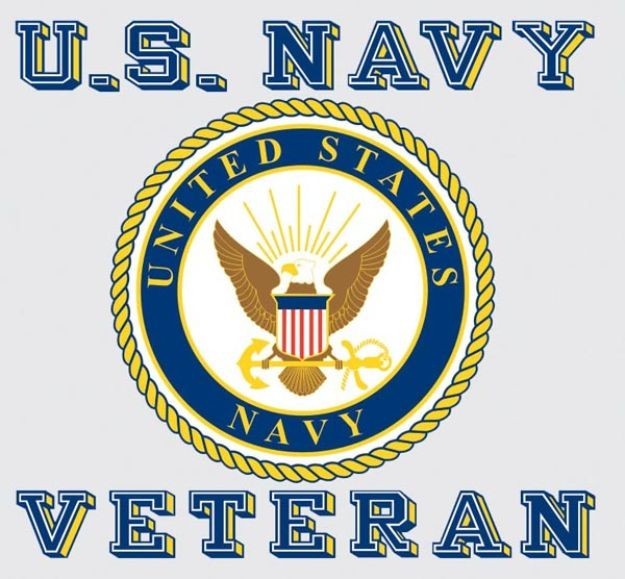 Mylar Decal – Veteran with United States Navy Crest 3.75 x 3.5″ D156-N