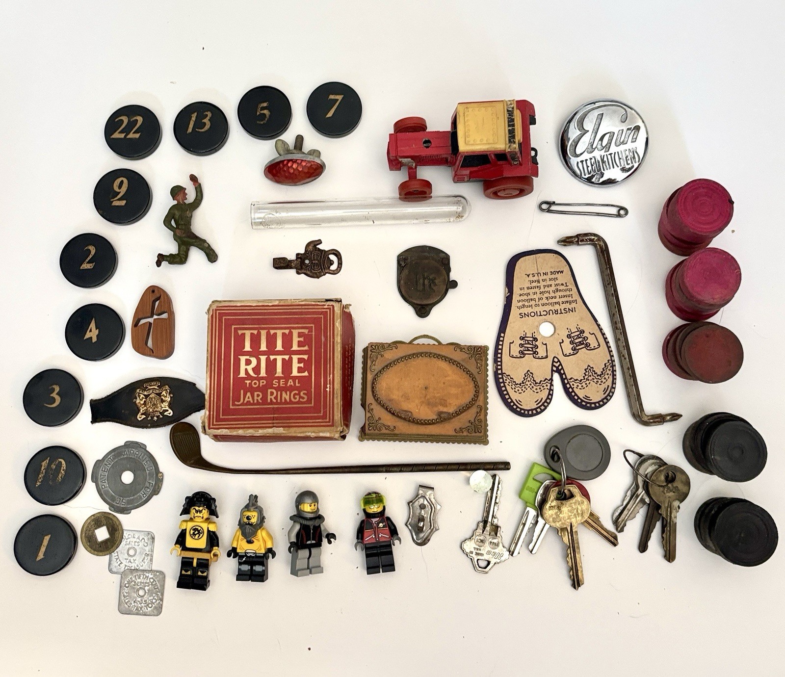 Junk Drawer 1.75lb Resell Lot Vintage Games Lego Minifigs Checkers Emblem Tokens