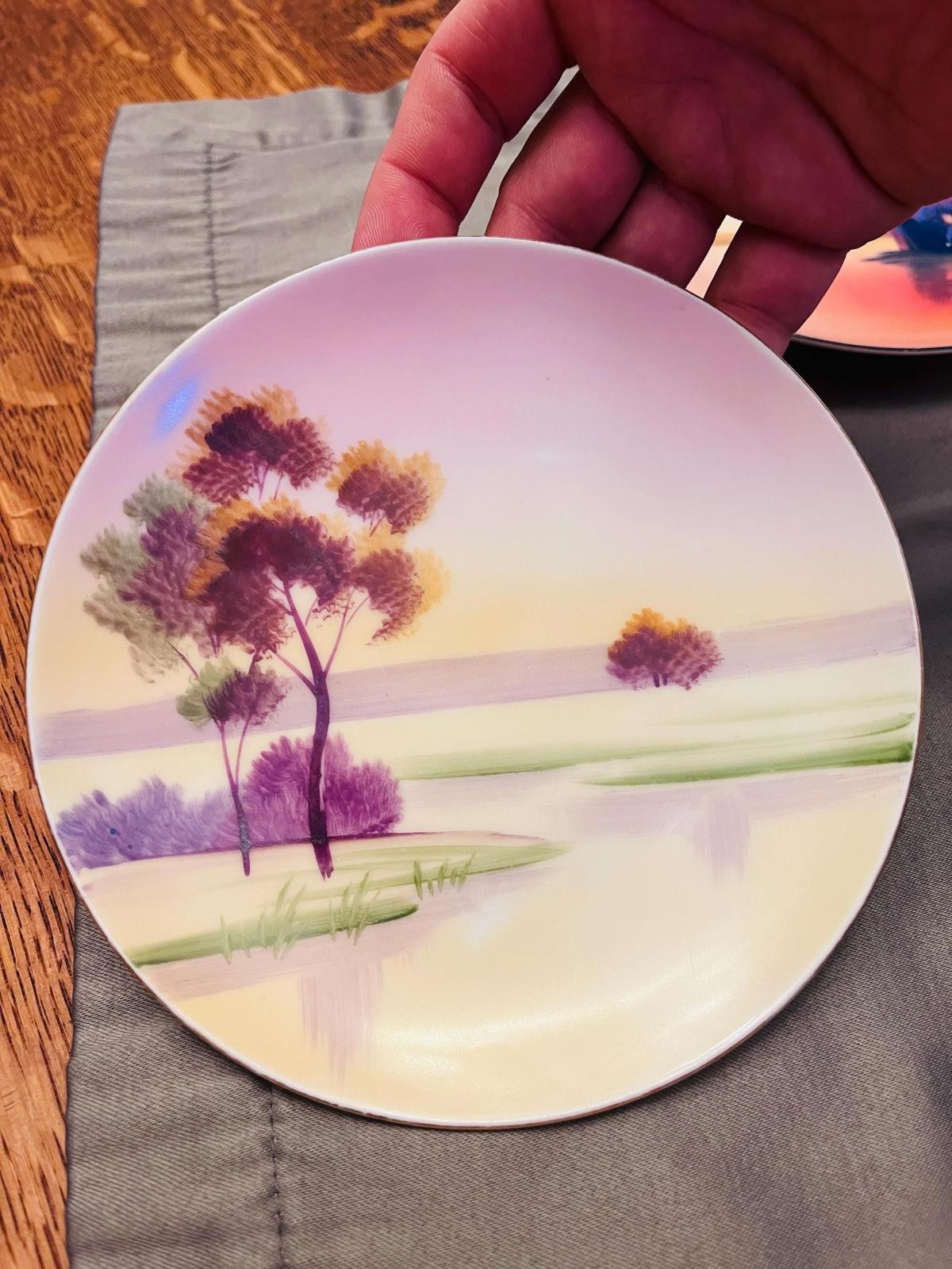 Vintage MIETO China Plates | Set of 3 Hand-Painted Japanese Landscape Scenes