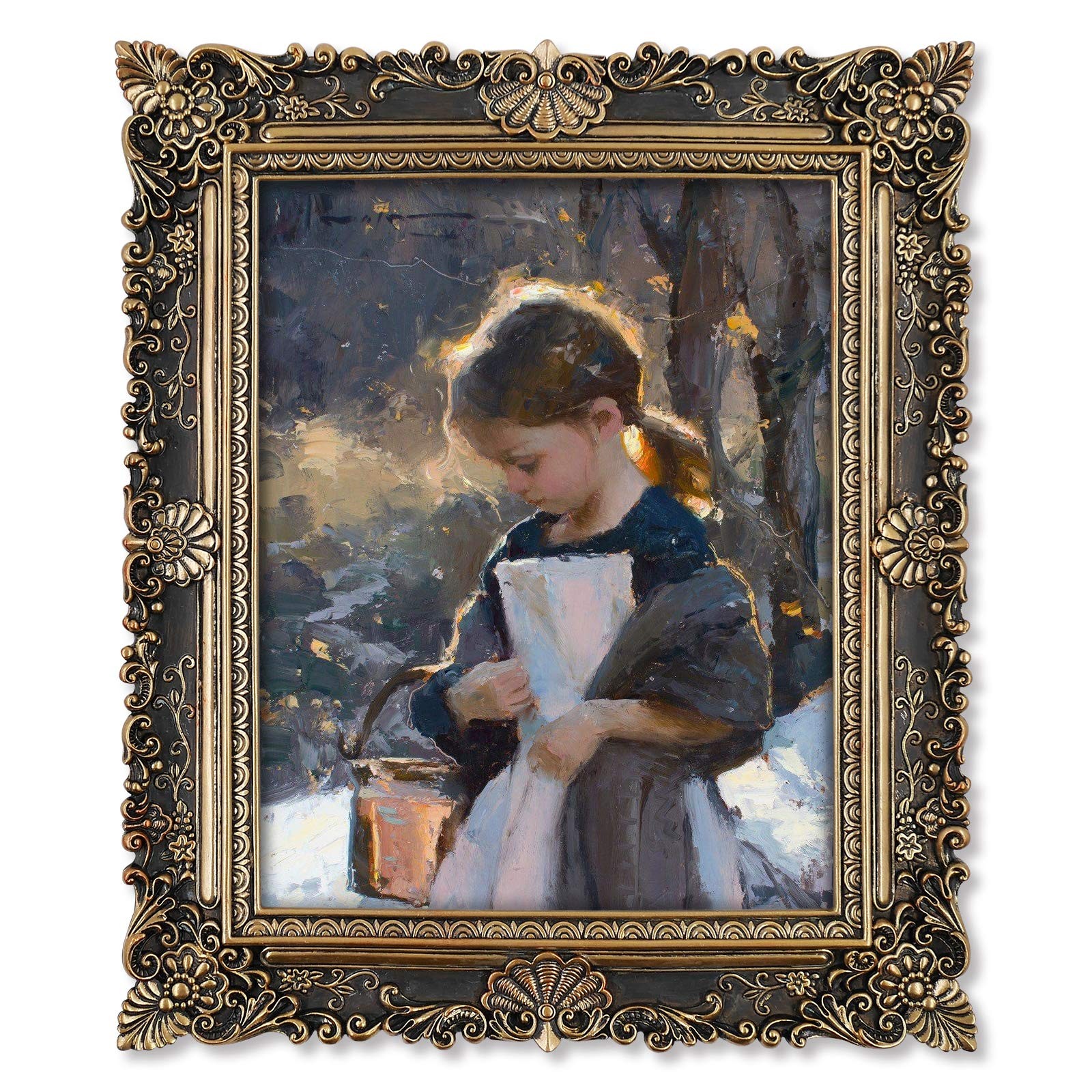 SIMON’S SHOP 8×10 Vintage Picture Frame Black Glass Wall Tabletop Antique Decor