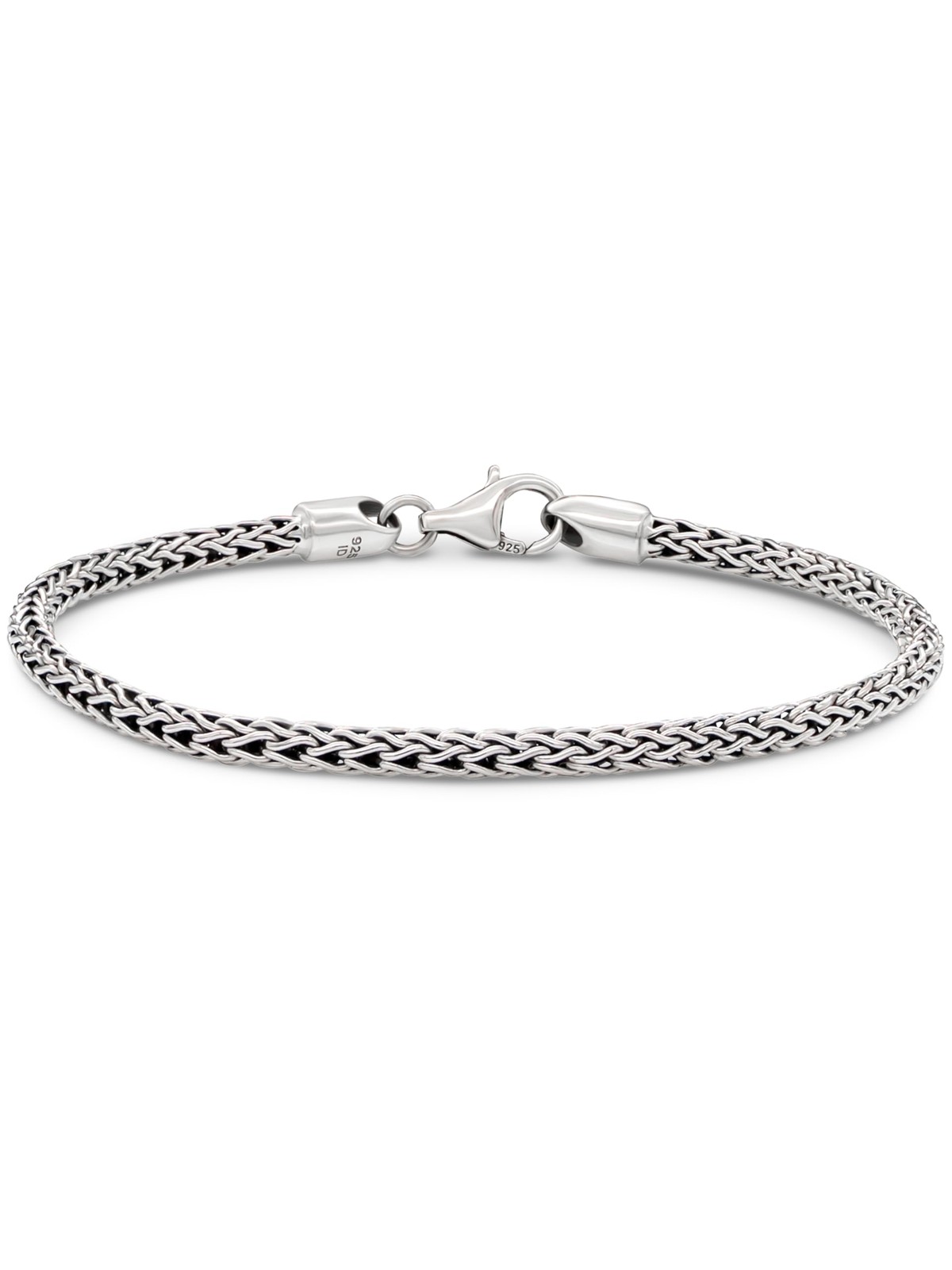 DEVATA Bali 925 Sterling Silver Dragon Bone Chain Bracelet 3mm, 6.5″