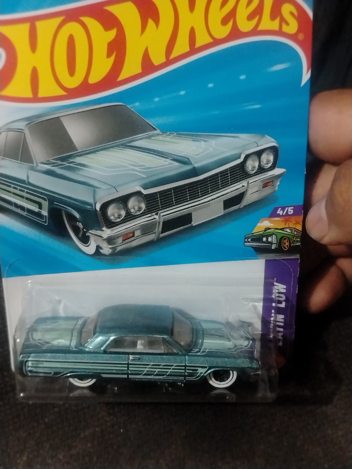 Hot Wheels 1964 Chevrolet Impala HW LOW 1:64 Diecast Blue Lowrider Car