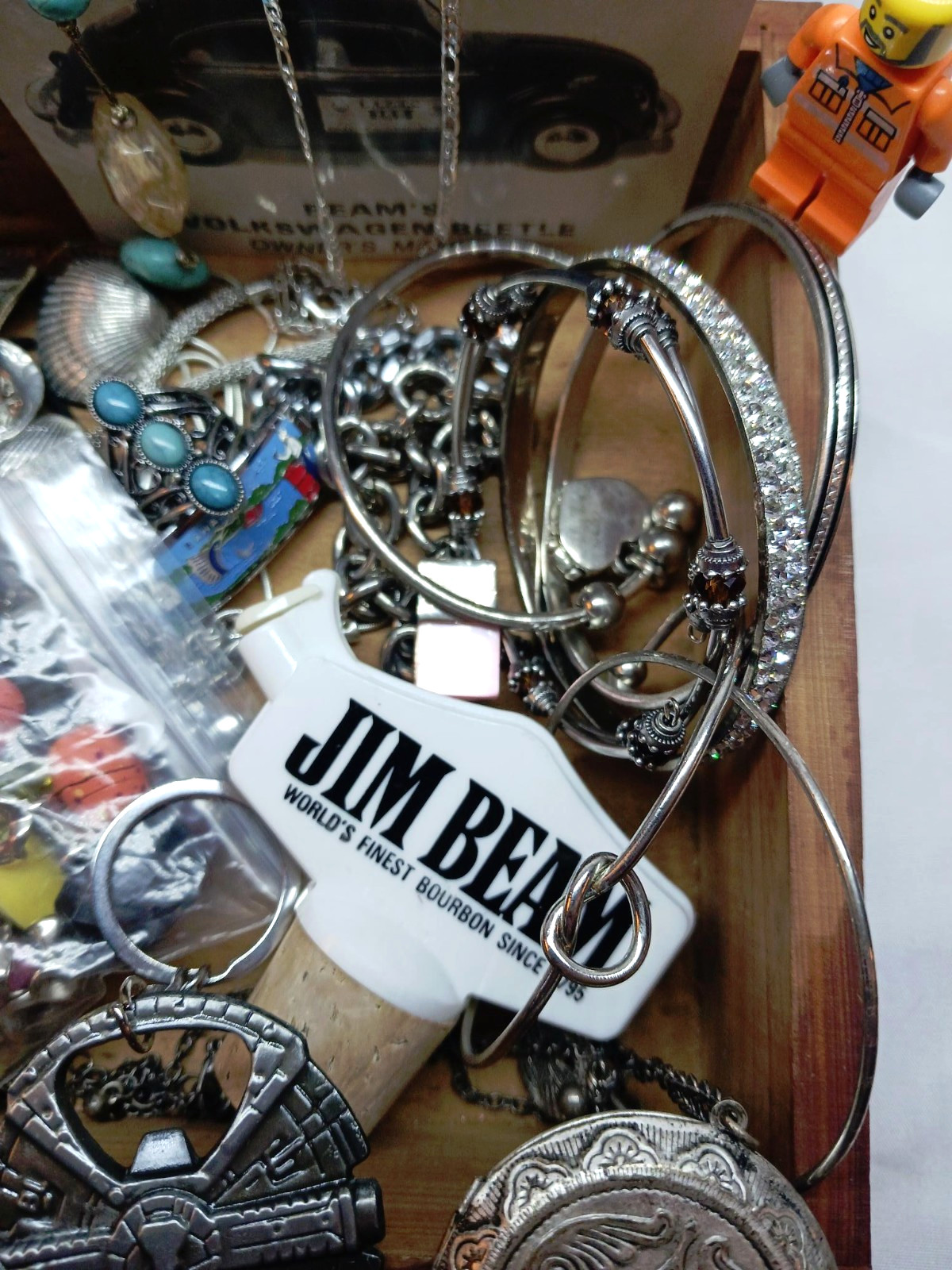 Junk Drawer Jim Beam Lionel Millennium Falcon Jewelry 50’s Wheat Pennies w/ Box