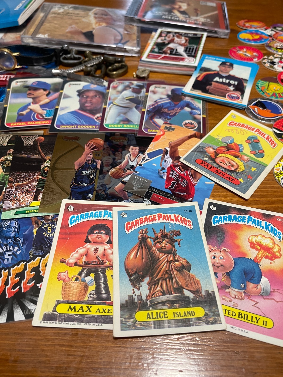 Vintage Junk Drawer Lot – PACKS, BASEBALL , BASKETBALL Cards, GPK, CDS, Pokémon