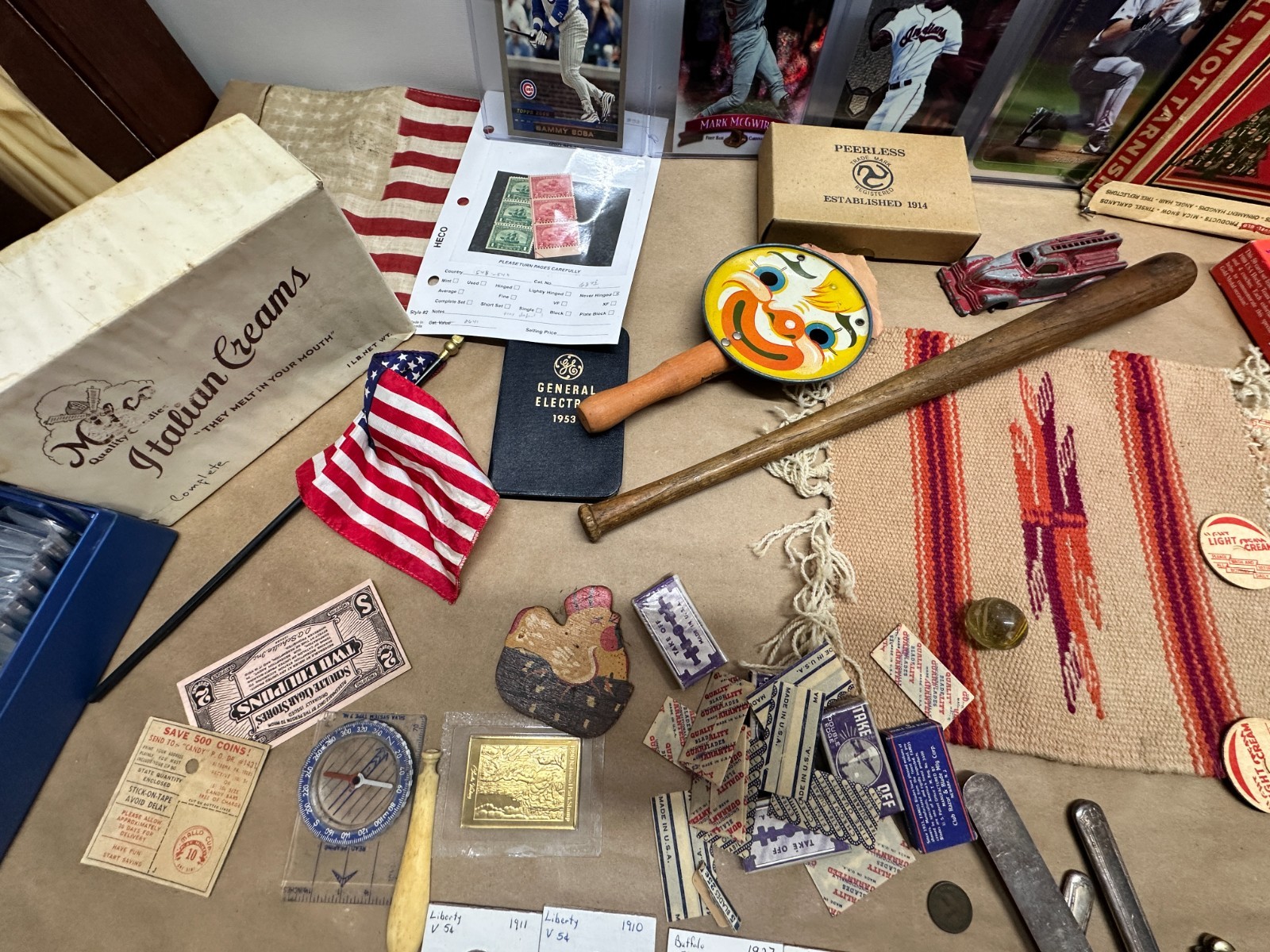 Junk Drawer Lot #5 – Random Antique Vintage Smalls – Coins Cards Jewelry Money