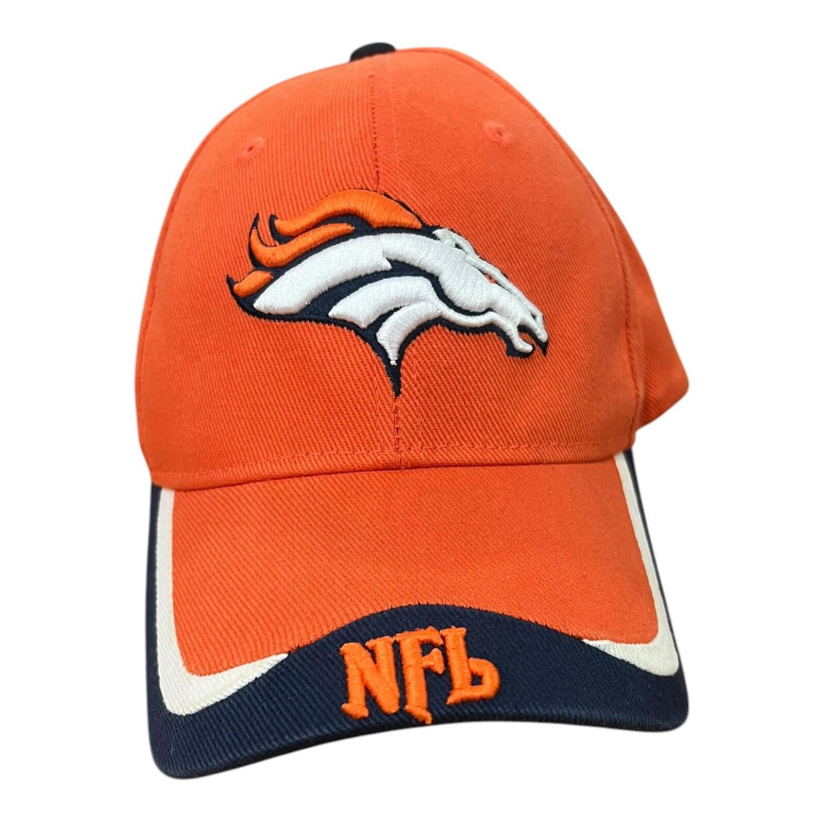 Denver Broncos Adjustable back Hat Cap Orange Blue NFL on bill Team Apparel Y2K