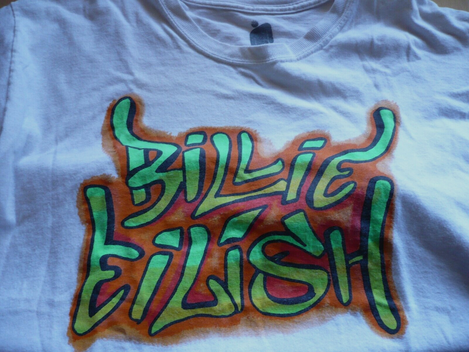 BILLIE EILISH, White LARGE (L) 100%Cotton Lightly Used VINTAGE T-shirt TEE