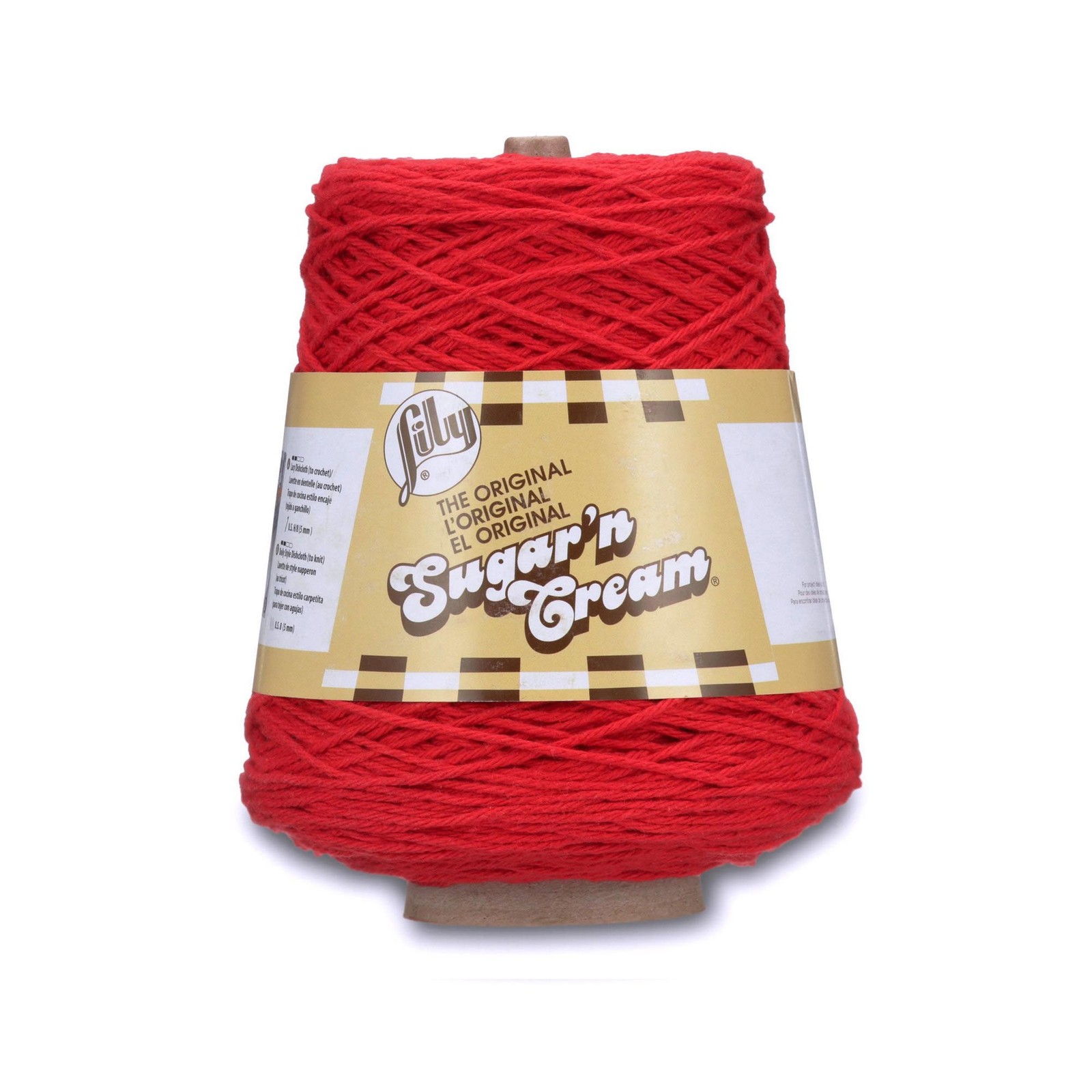 Lily Sugar’n Cream Cotton Cone Yarn, 14 oz, Red, 1 Cone