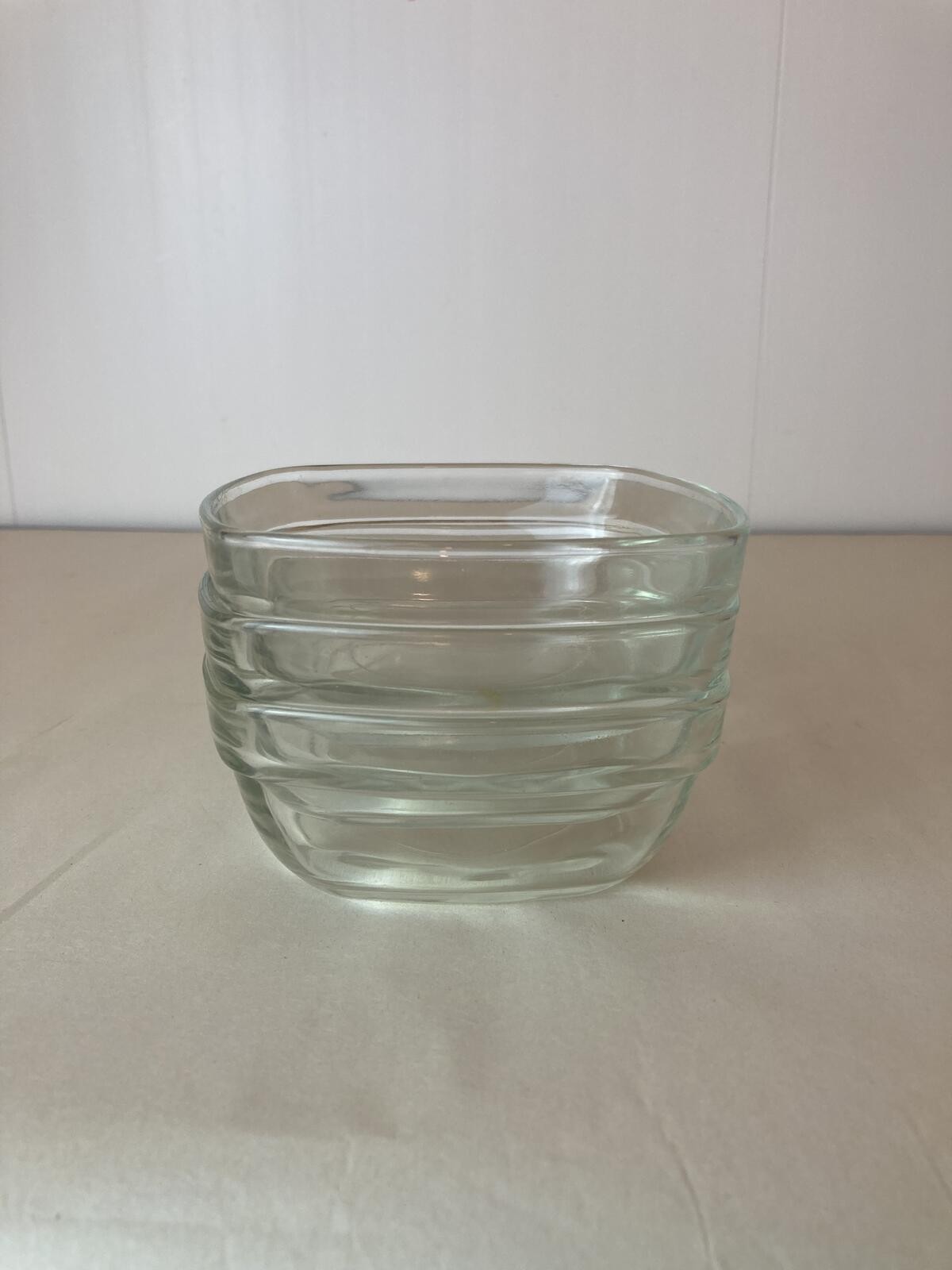 Clear Glass Refrigerator Nesting Dishes Set Embossed