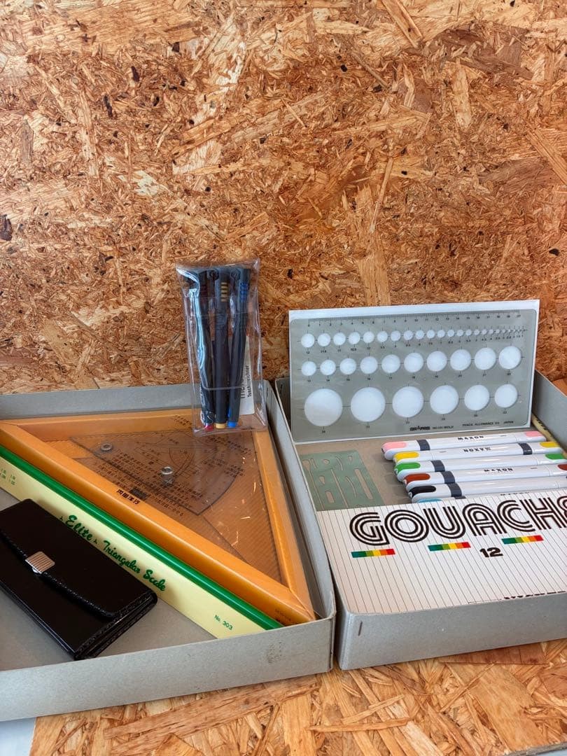 Compass, letter eraser, precision slope ruler, template, etc. set