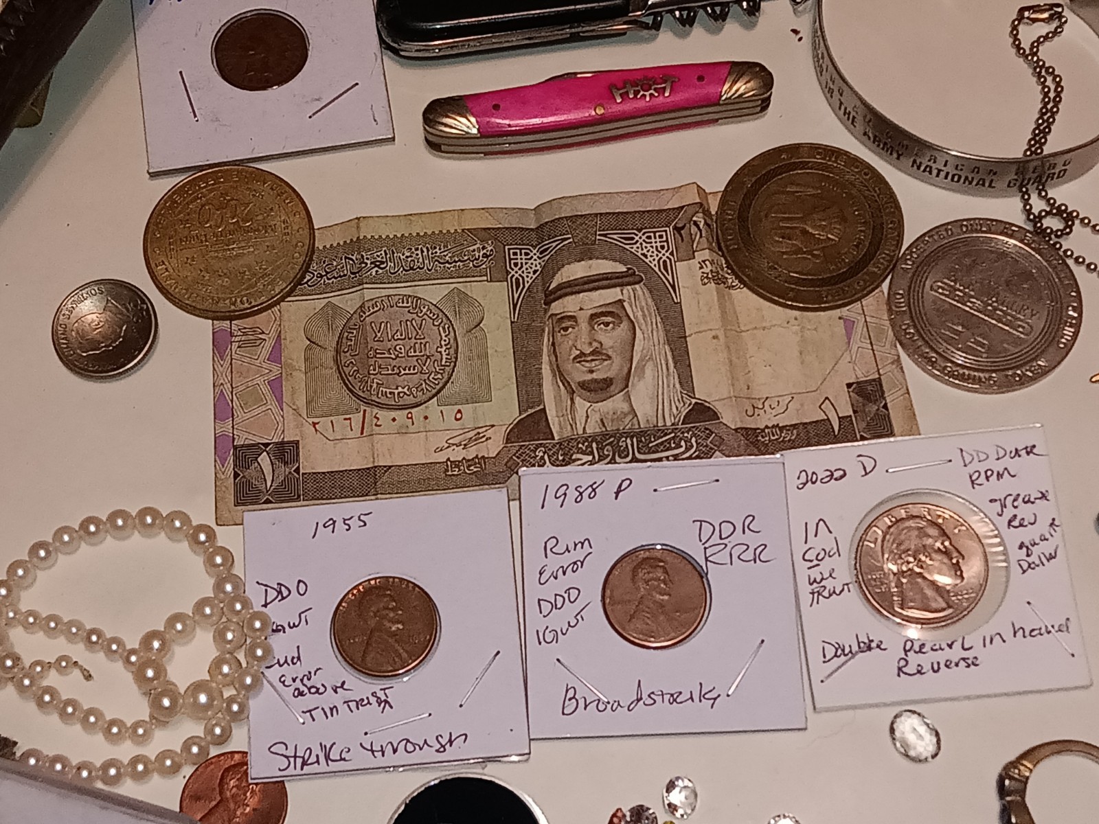 Grandmas Amazing Junk Drawer Lot Eclectic Coins Gems Antiques Jewelry Knives
