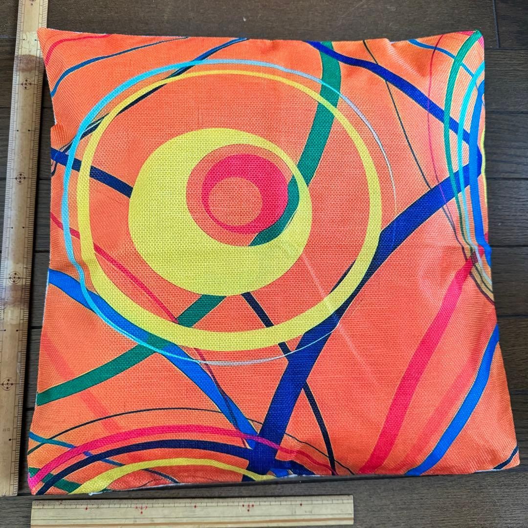 Cushion Cover 50s Mid Century 60s Linen Geometric Pattern Psychedelic Showa