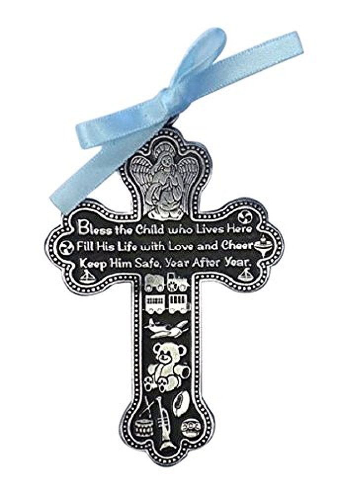 Cathedral Art CM6 Baby Boy Cross Crib Medal, 3-Inch High,Crucifixes & Crosses