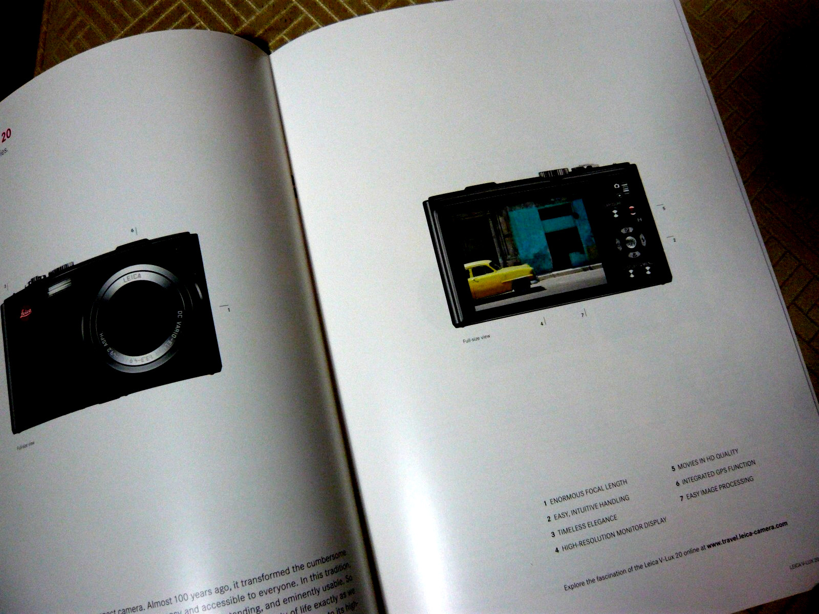 The Leica V Lux 20 camera , 24 page genuine publication, english. Superb!