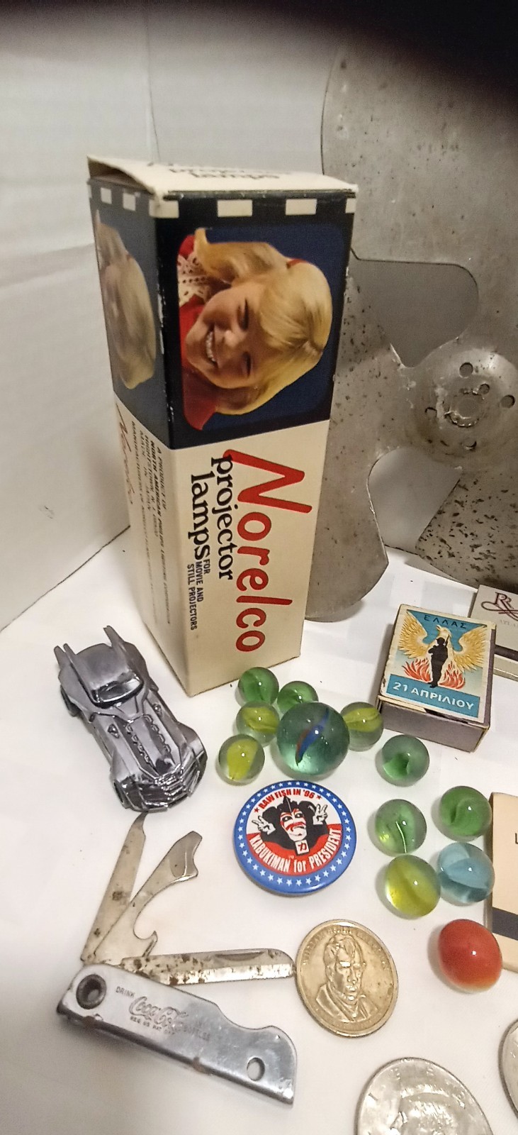 50++ Items Vintage Junk Drawer Lot Skeleton Key Marbles Old Knife USA COINS