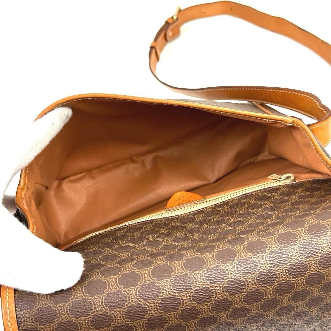 [Good Condition] Celine Macadam Shoulder Bag Gold Metal Fittings PVC Leather