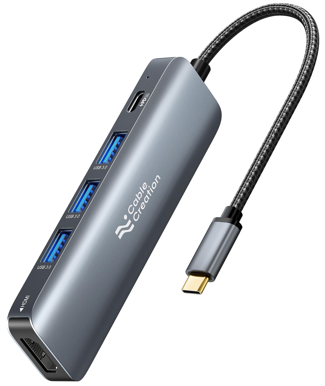 CableCreation 5-in-1 USB C Hub HDMI 100W PD 3 USB Ports MacBook Adapter
