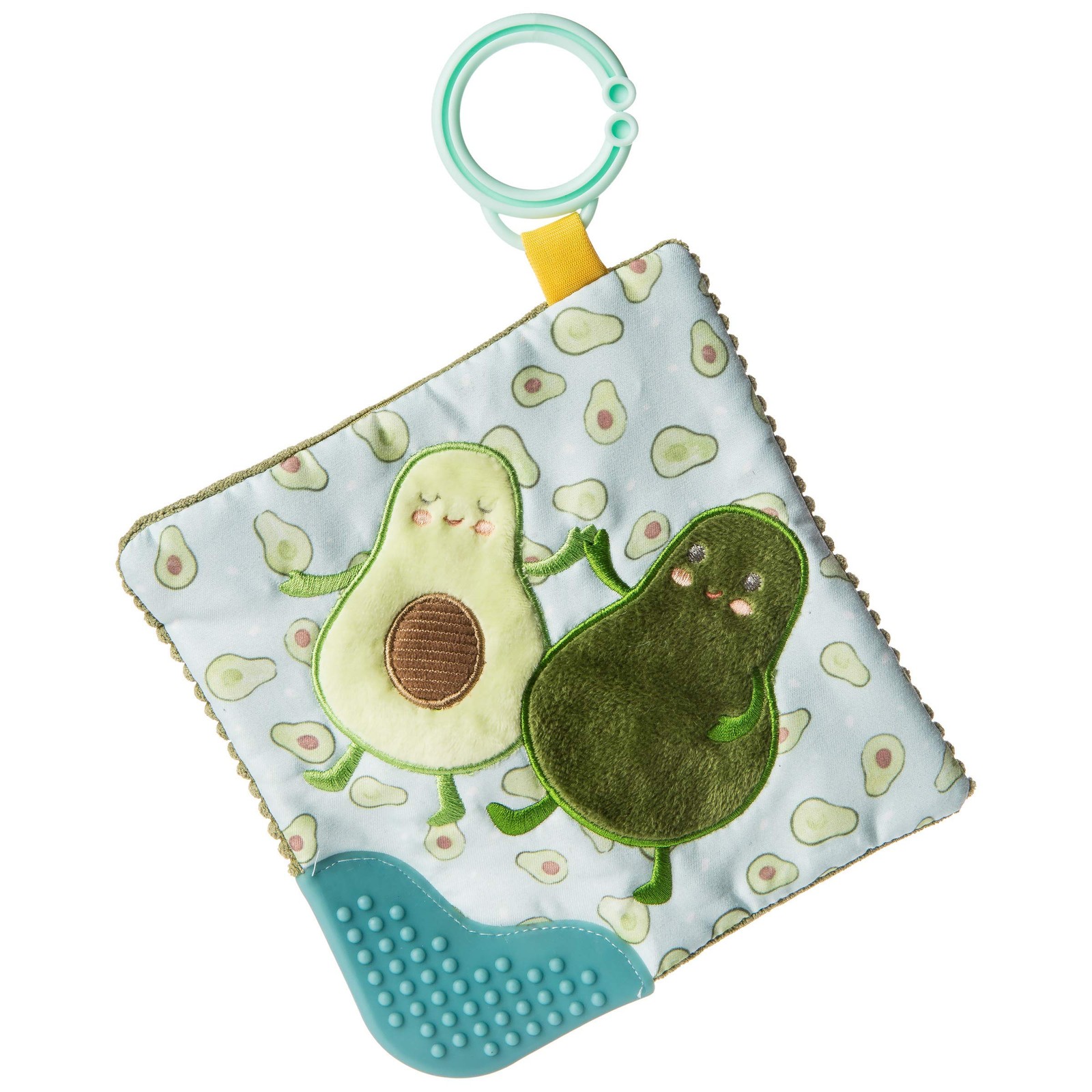 Mary Meyer Crinkle Teether Toy with Squeaker, Yummy Avocado, 6×6 Inches