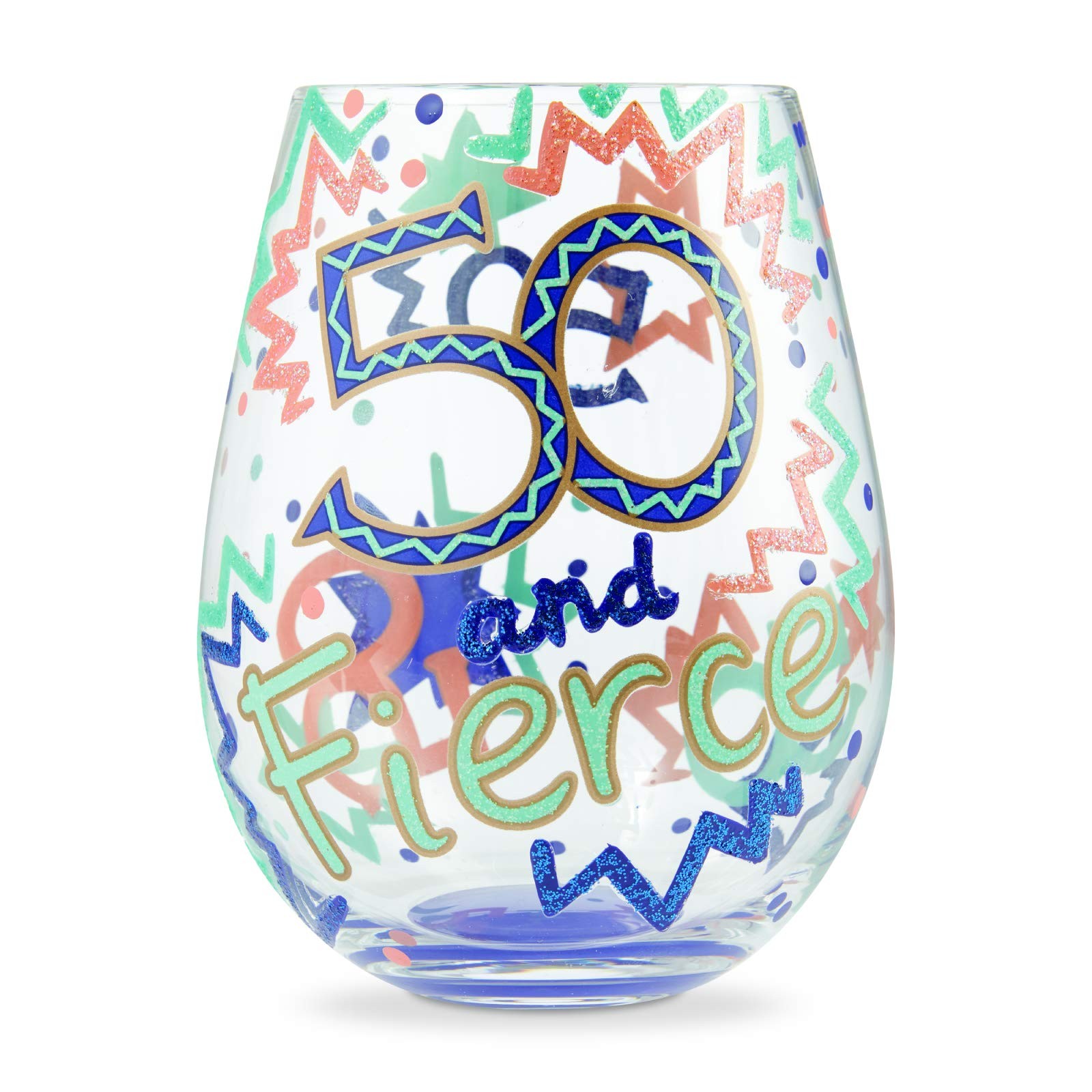 Enesco Lolita 50 and Fierce Stemless Wine Glass 20oz Hand-Painted