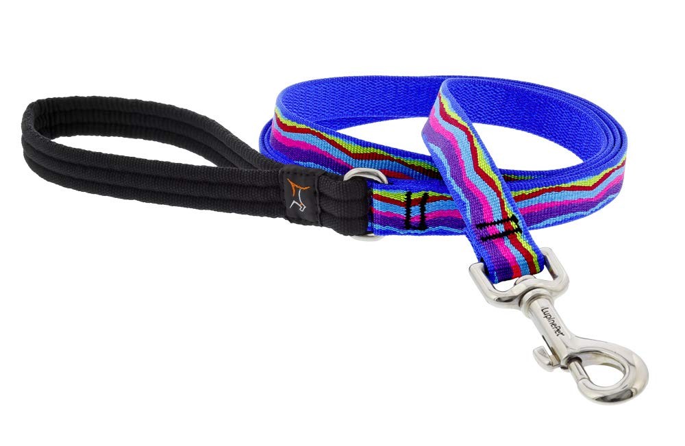 Lupine Dog Leash 3/4″ Wide Ripple Creek Design 4-Foot Long with Padded Handle