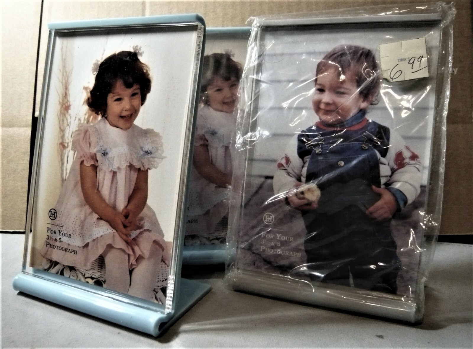 Lot of 3 Acrylic / Lucite 1/4″ plate- Photo Frame 3-1/2 x 5″ Vertical NEW !