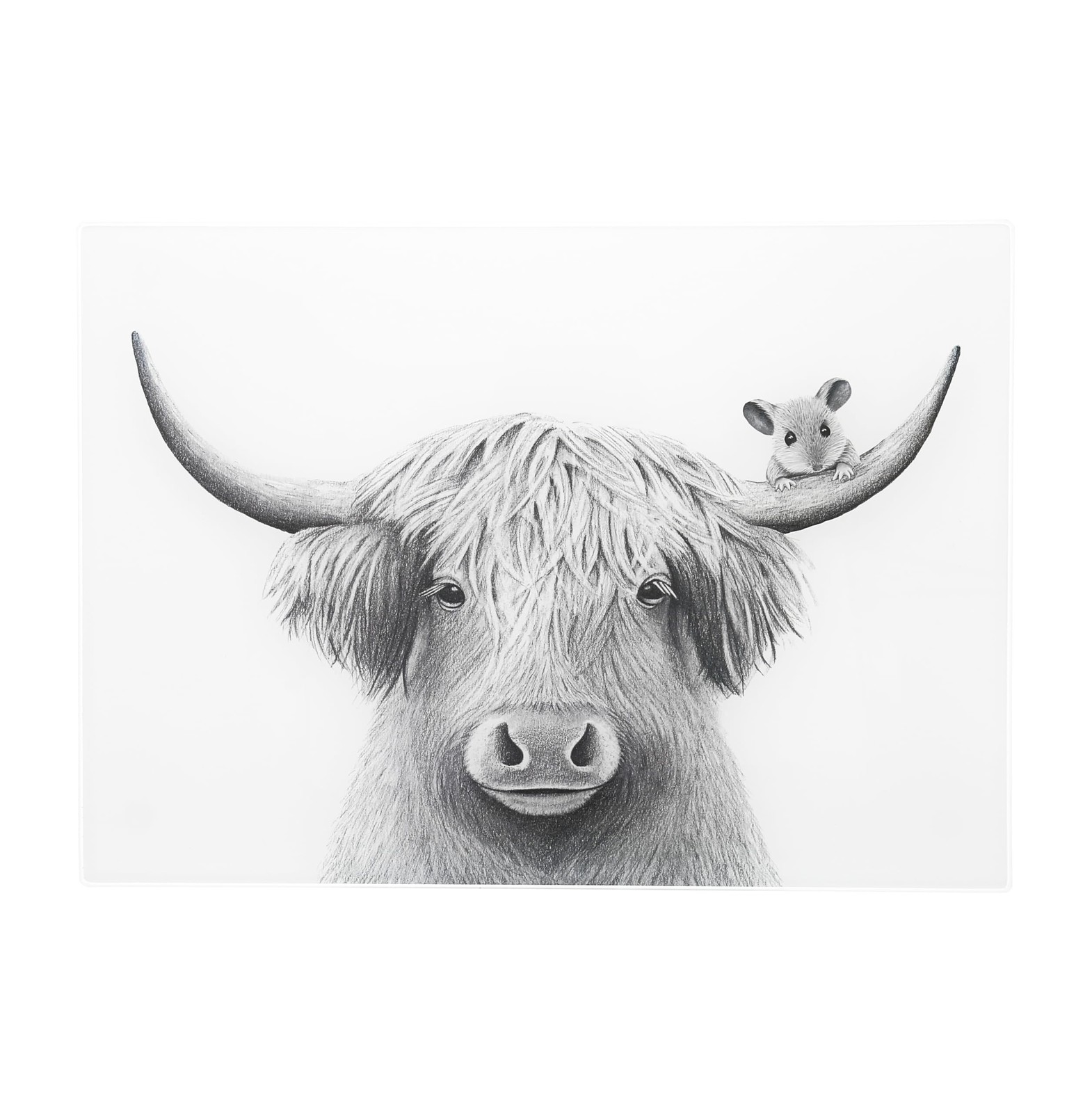 Pavilion Highland Cow Glass Cutting Board, 13.75″ x 9.75″
