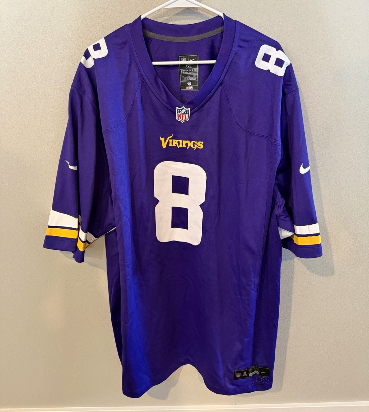 Nike Minnesota Vikings Kirk Cousins #8 Jersey Purple NFL Men’s 3XL