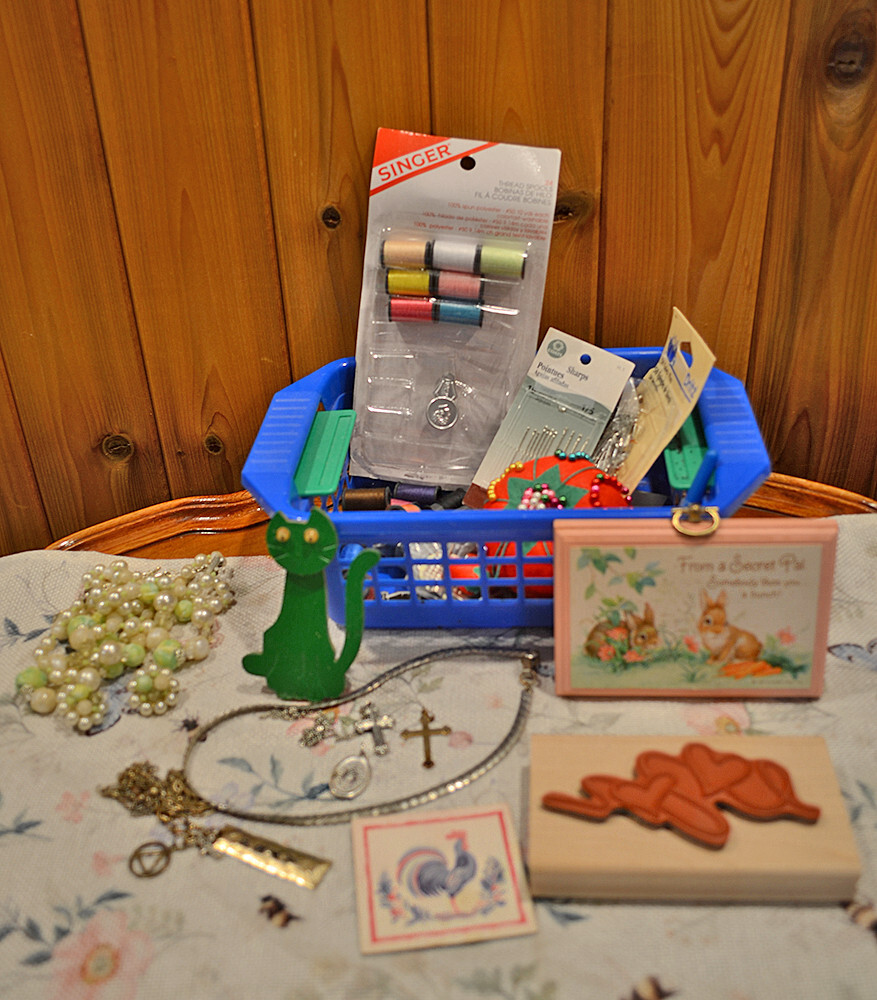 Junk Drawer – Sewing, Jewlery, Magnets, Crafting Stamp, Plaque – Lot #2