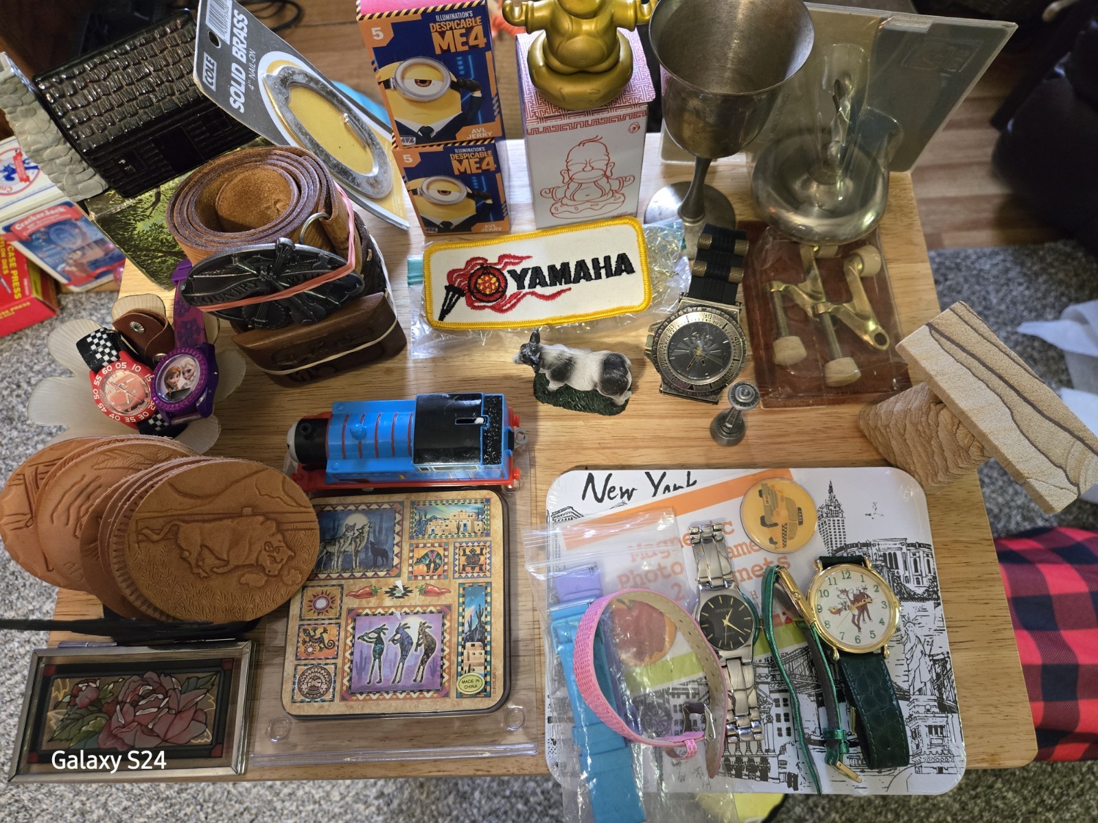 Junk Drawer Lot Of Vintage Misc. Odds & Ends, Collectibles, Watches, Belts Etc
