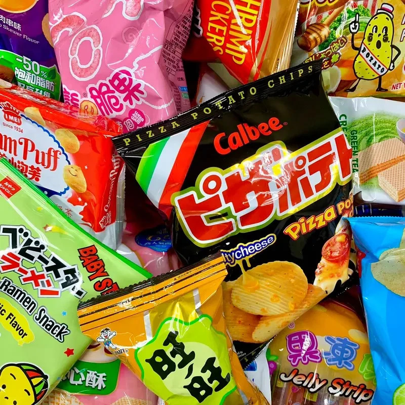 Asian Snacks Mystery Box – 12 Full-Size Assorted Items, 4-5lbs Package Weight