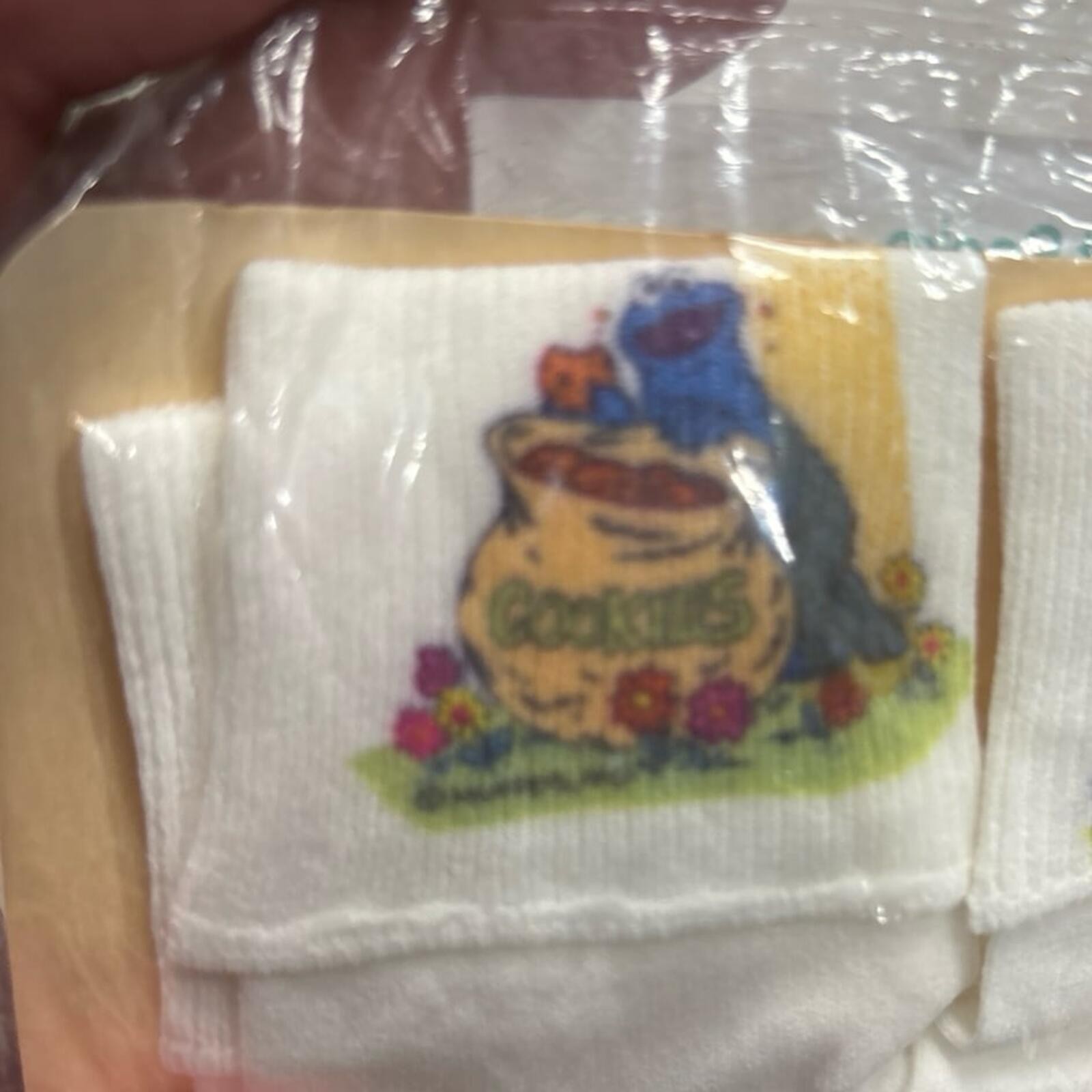 NIP Vintage 80s JCPenney Toddletime Sesame Street 2 Pair Anklets Socks 4-5 1/2
