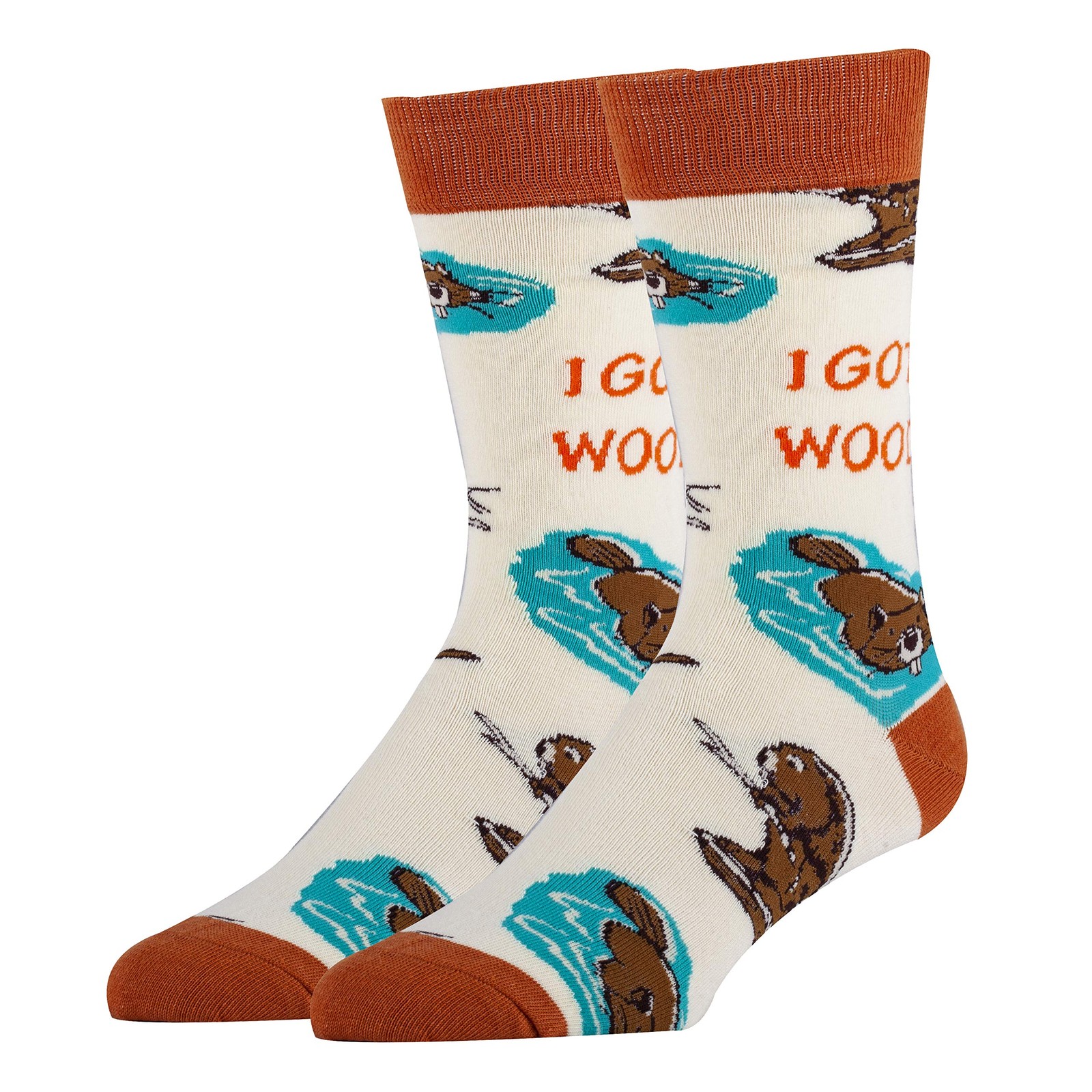 Men’s Novelty Crew Socks, Funny Crazy Socks, Cool Casual Dress Socks – Got Wood