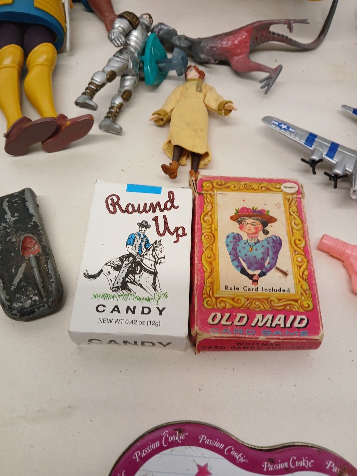 Vintage Toy Junk Drawer Lot PEZ Disney Cars Eeyore Figures Marbles Airplane