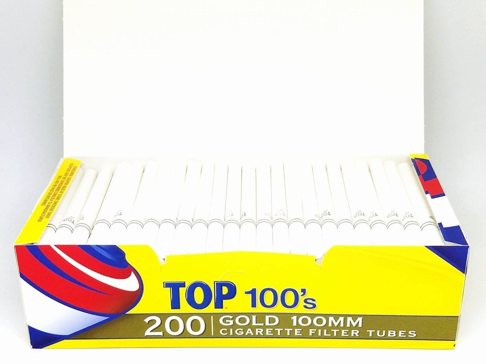 TOP Gold Light 100’s 100MM – 3 Boxes – 200 Tubes Box RYO 100