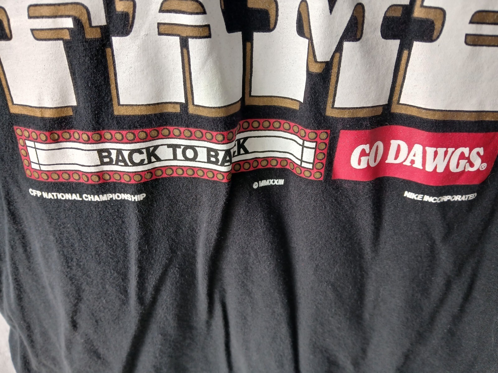 Nike Georgia Bulldogs T-Shirt Men’s XL Recognize Fame Back2Back Black NCAA