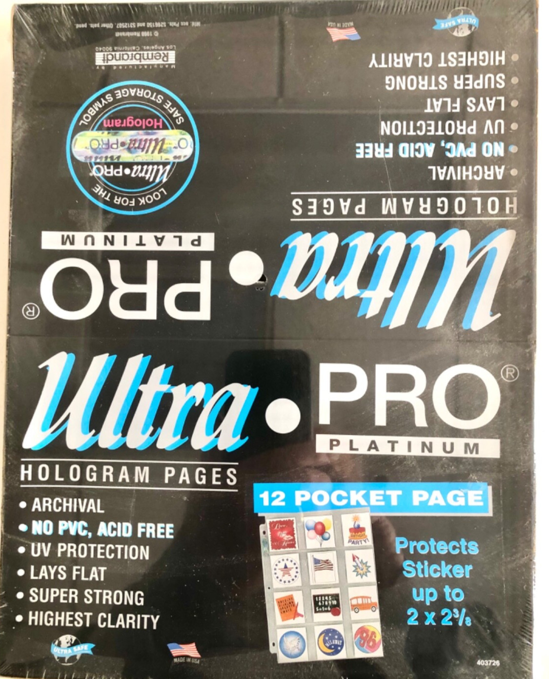 100 Ultra – Pro, 12 Pocket Multi Coins, Pogs, Slammers, Stamps Protection Pages