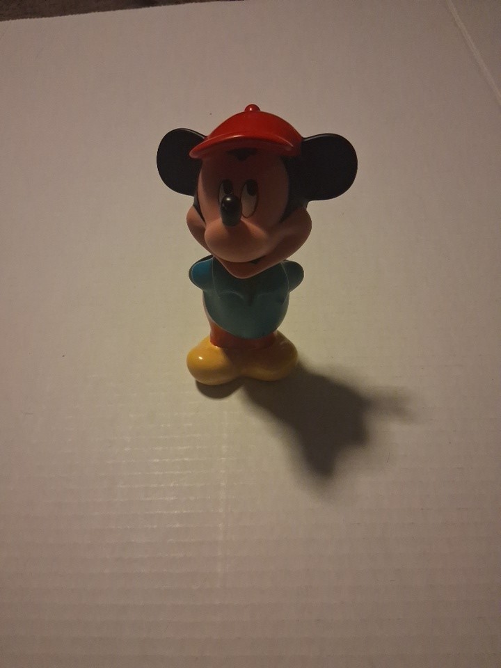 Vintage Disney Mickey rubber toy figurine 6″ Tall Pre-Owned Excellent Condition