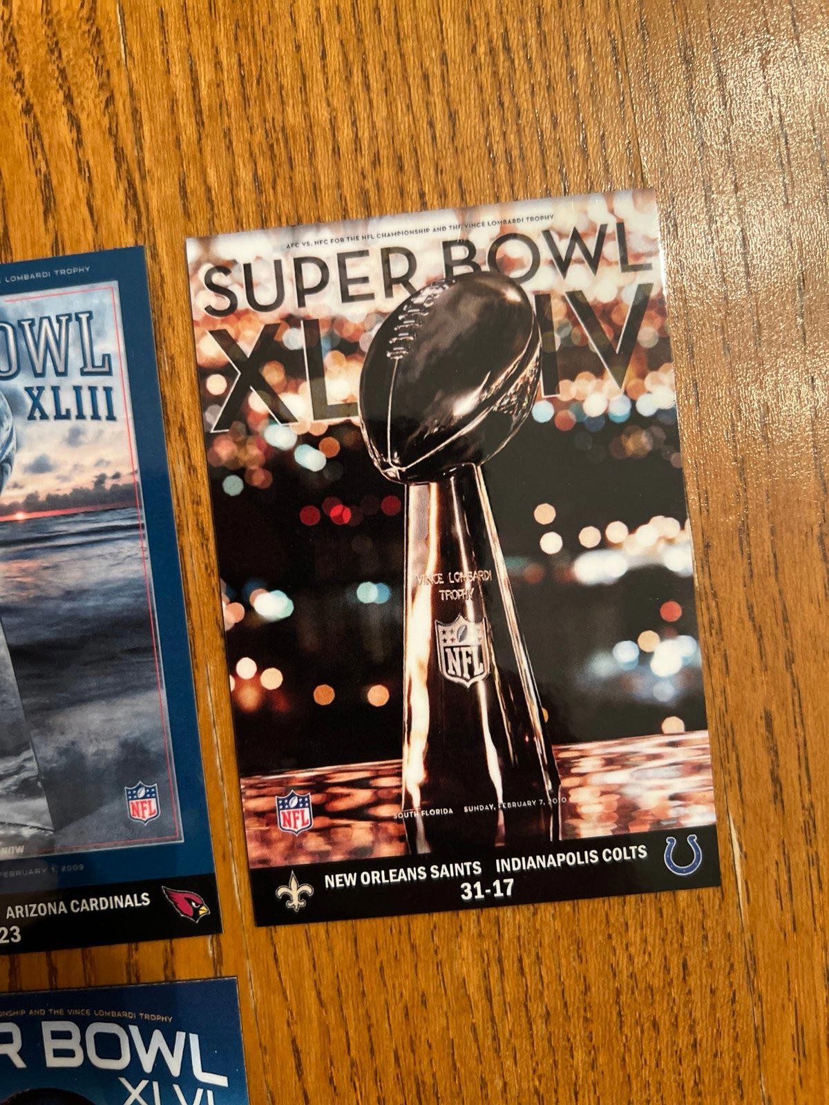 Super Bowl 41-50 FRIDGE MAGNETS XLI-L 2000s 2010s football fandom poster art