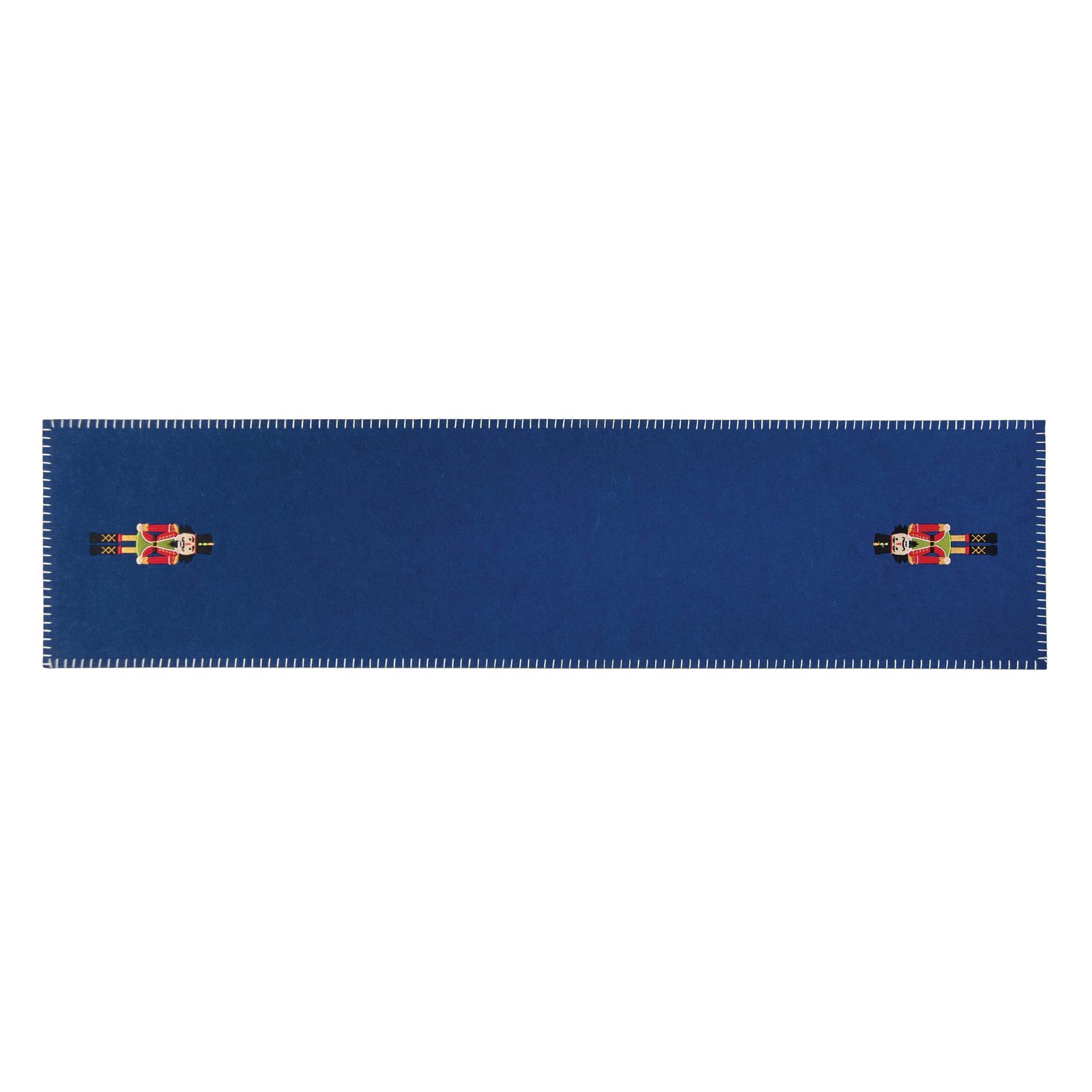 C&F Home Nutcracker Felt Table Runner, Blue Holiday Embroidery