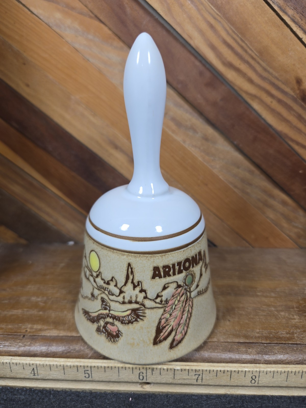Vintage Hand Painted Arizona Travel Souvenir Embossed Dinner Bell