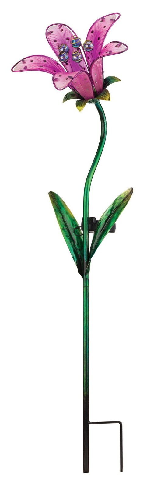 Regal Art and Gift Solar Tiger Lily Stake, Pink
