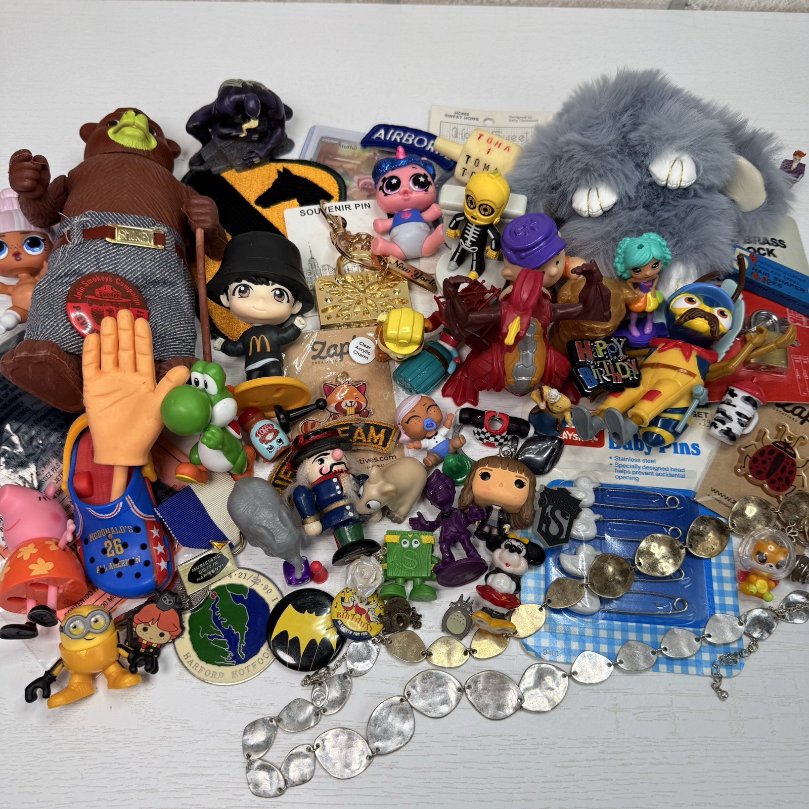 Junk Drawer Mixed Lot Assorted Smalls Toys Trinkets 2.43 Pounds
