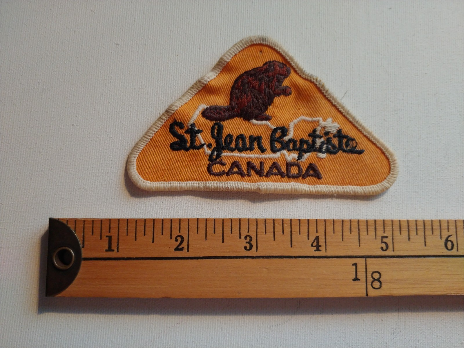 * 70S RARE ST.JEAN BAPTISTE CANADA BEAVER CASTOR PATCH CREST BADGE ECUSSON *