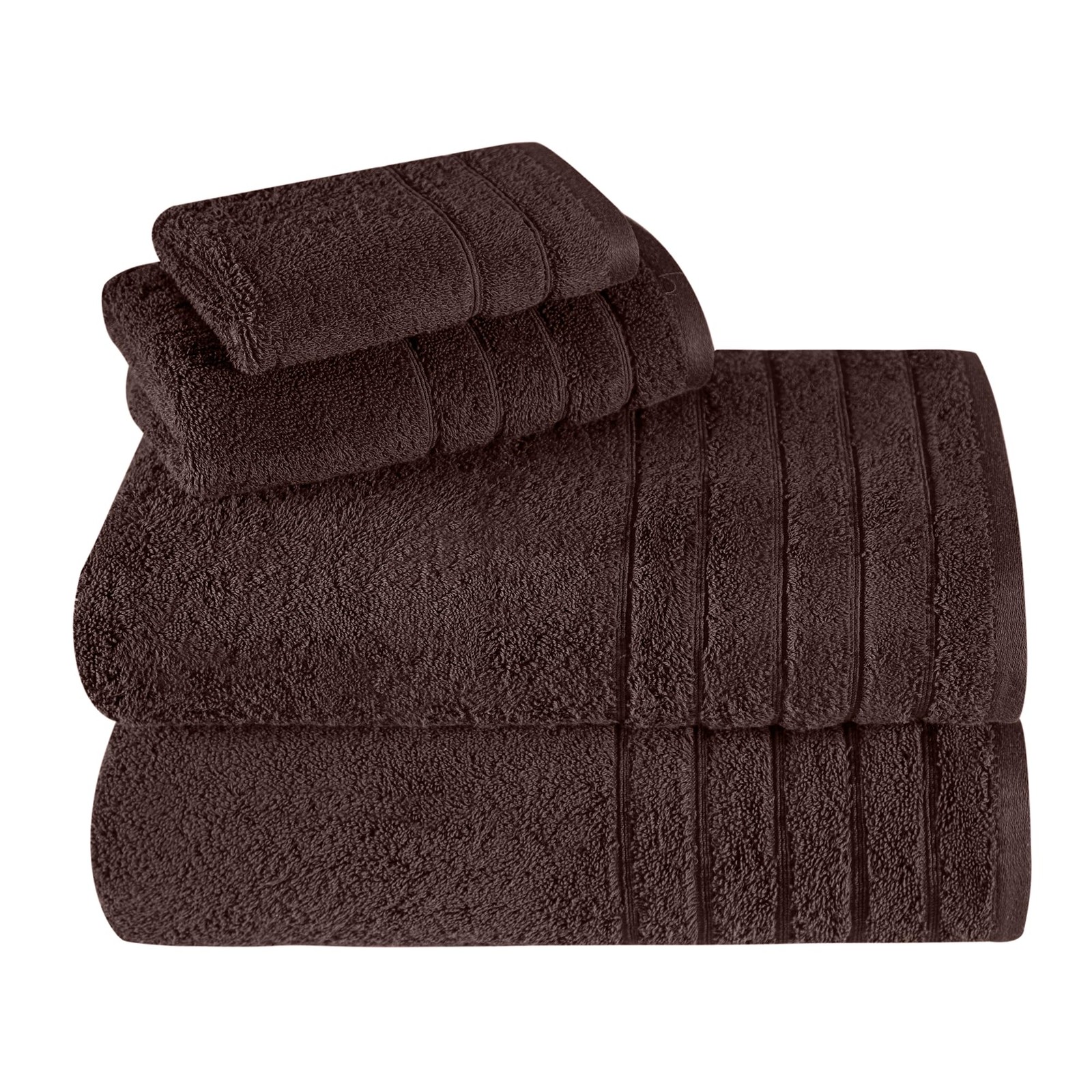 Towels Beyond Turkish Hand Towels Set 4pc 100% Cotton Chocolate Spa Hotel